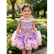 Infant/toddler/baby/children/kids Girl's glitz Pageant evening/prom Dress/clothing 1-6T G016LP